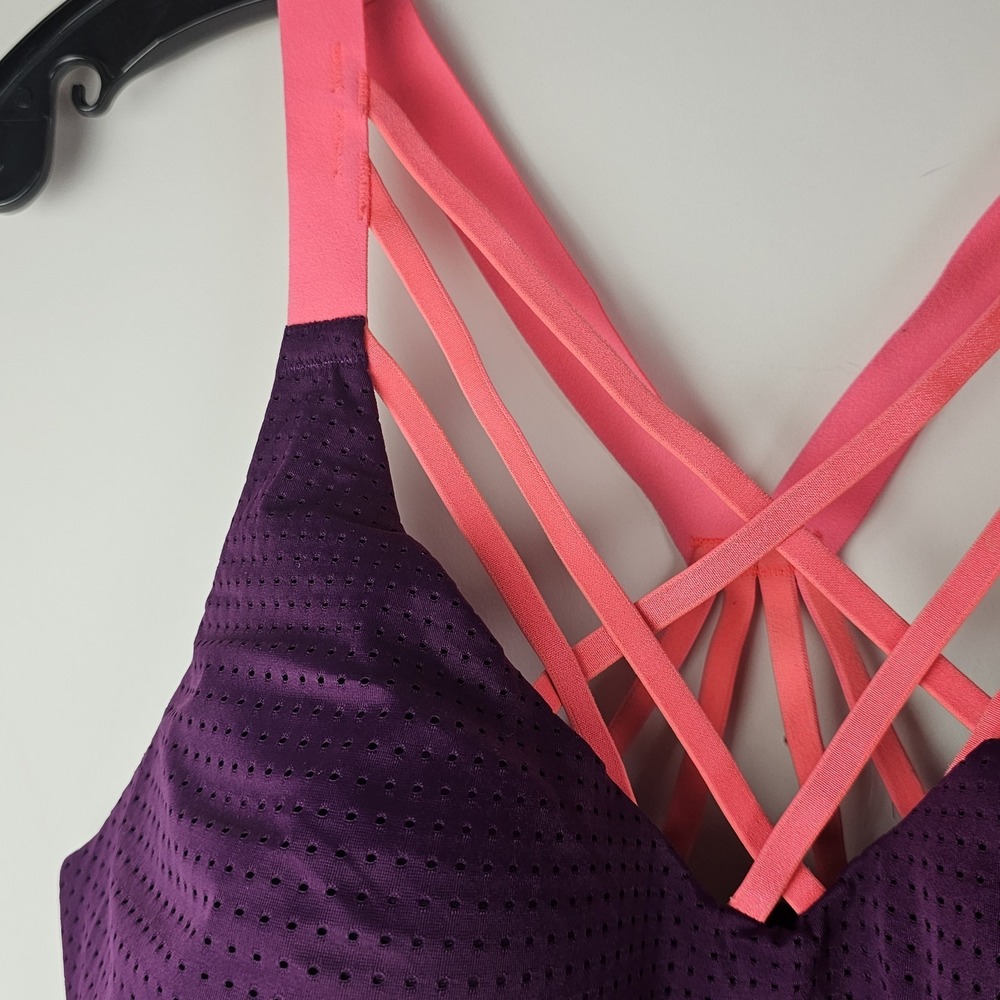 Victoria's Secret VSX Sports Bra Strappy Purple Pink Womens Size 36D Pullover - Picture 7 of 8